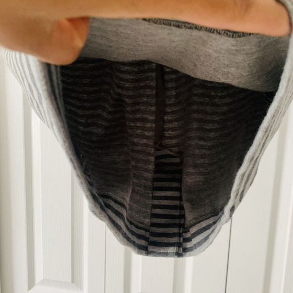 Calvin Klein Dress Womens 4 Sheath Cap Sleeve Bateau Neck Knit Gray Stripe Work - Picture 6 of 10